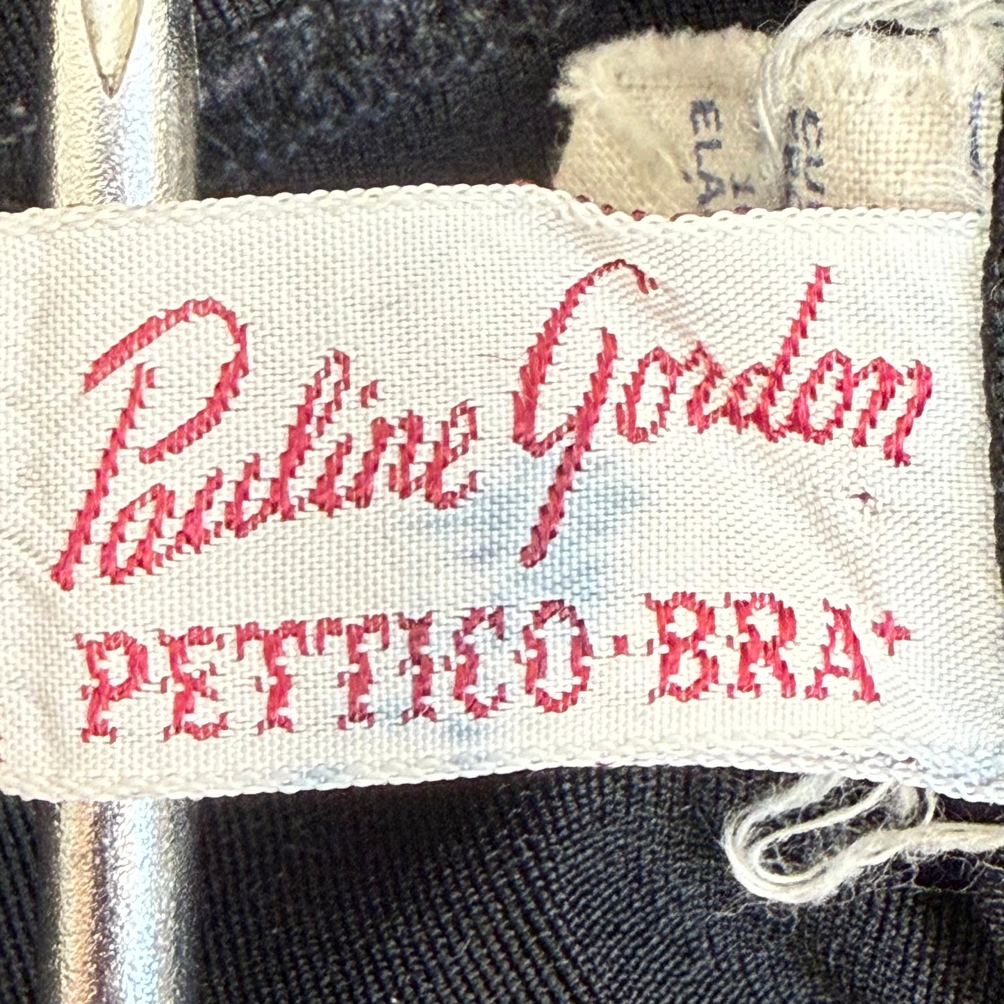 1960s Black Lace Full Slip, Pauline Gordon Pettico Bra Slip Size Small, Lingerie