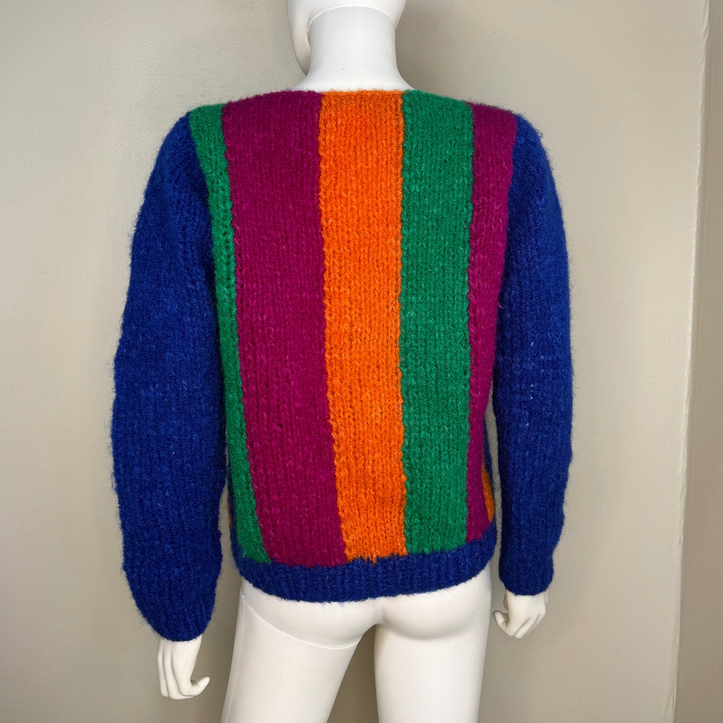 1960s Bright Stripe Sweater, Bamberger’s Size Medium, Boat Neck, Color Block