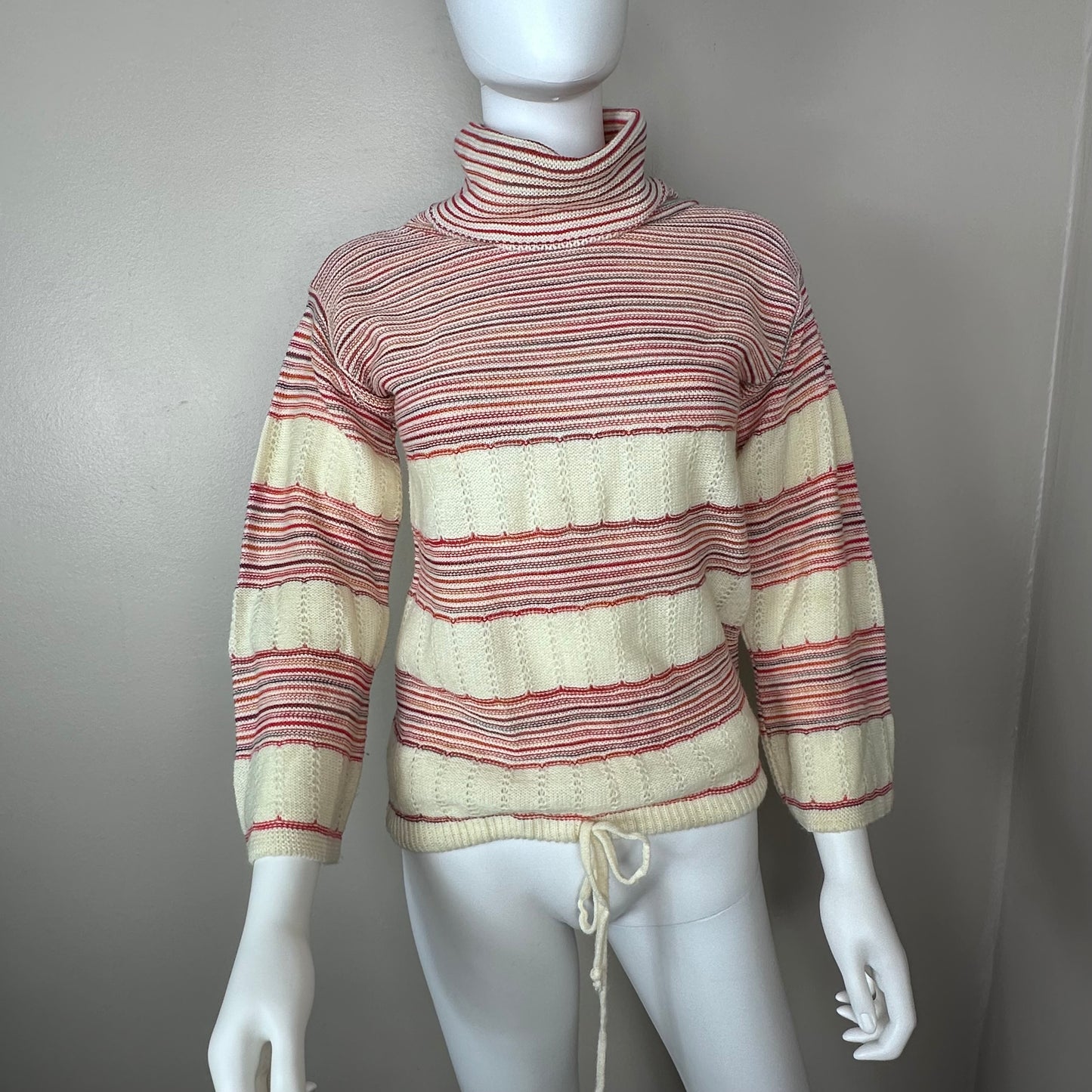 1970s Striped Turtleneck Sweater, Size Small