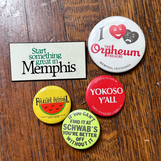 Lot of Vintage Memphis Pinback Buttons (Lot #5)