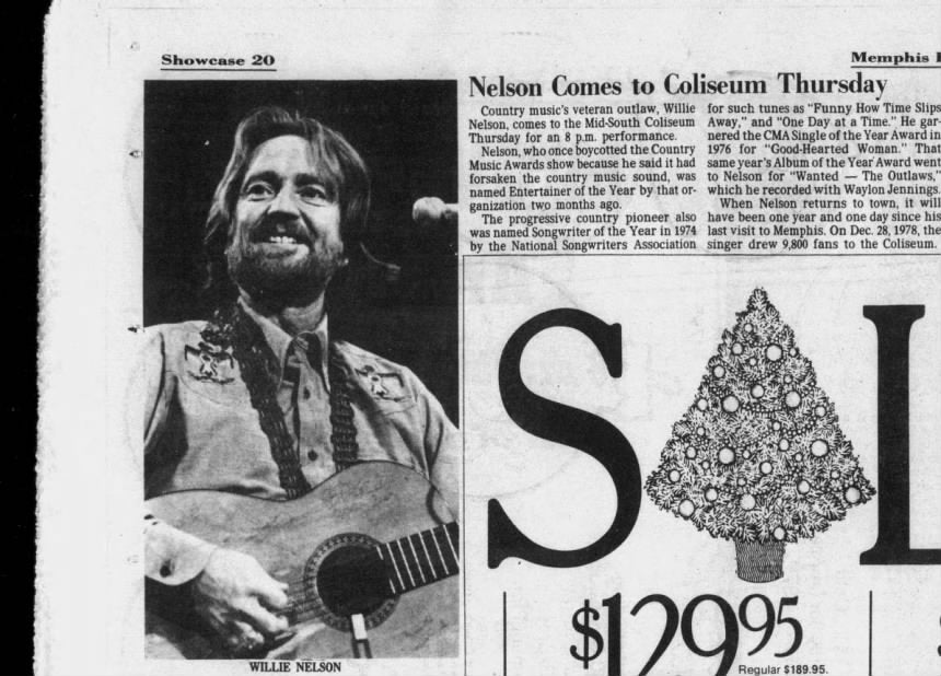 1970s Willie Nelson Concert T-Shirt, Bonnie Raitt, Mid South Coliseum Memphis, Fantasy Size Small, Parking Lot Tee