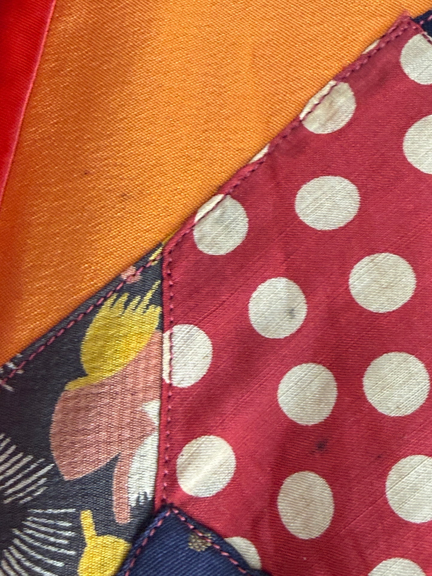 1920s/30s Patchwork Crazy Quilt Robe, Handmade Size XS-Small, Belt with Fringe Trim