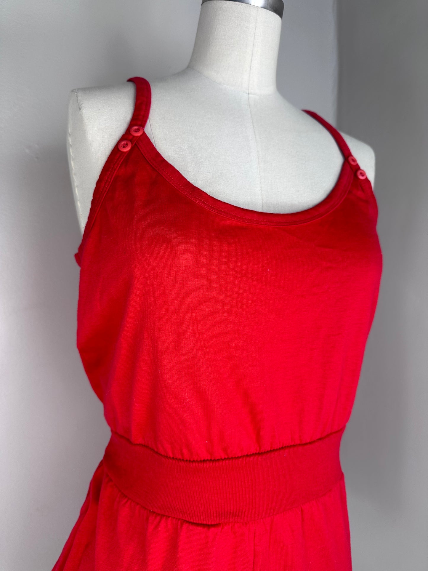 1990s Red Knit Romper, Why Not? Size Medium