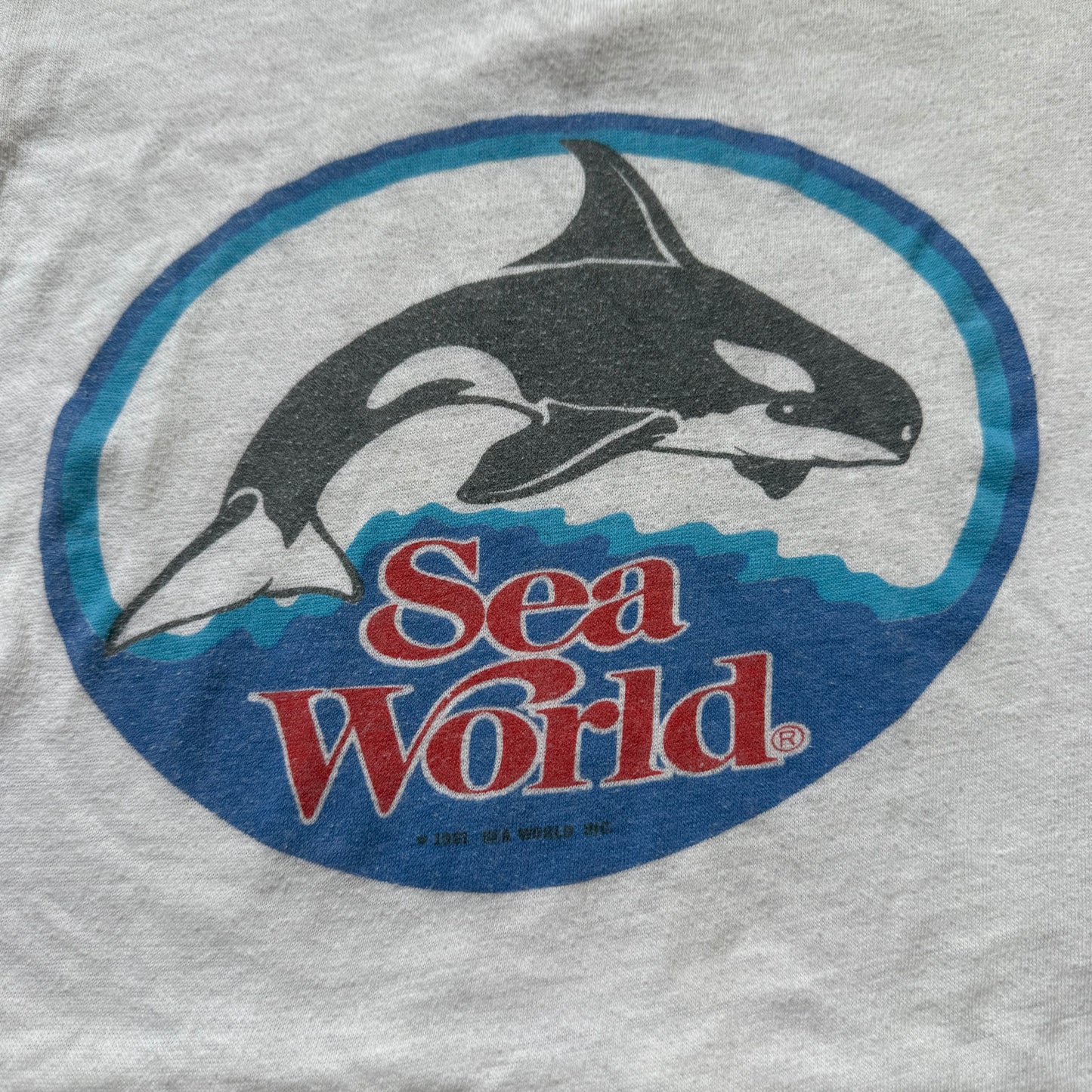 1980s Sea World Cropped T-Shirt, Shamu Orca Whale, Size 8/10