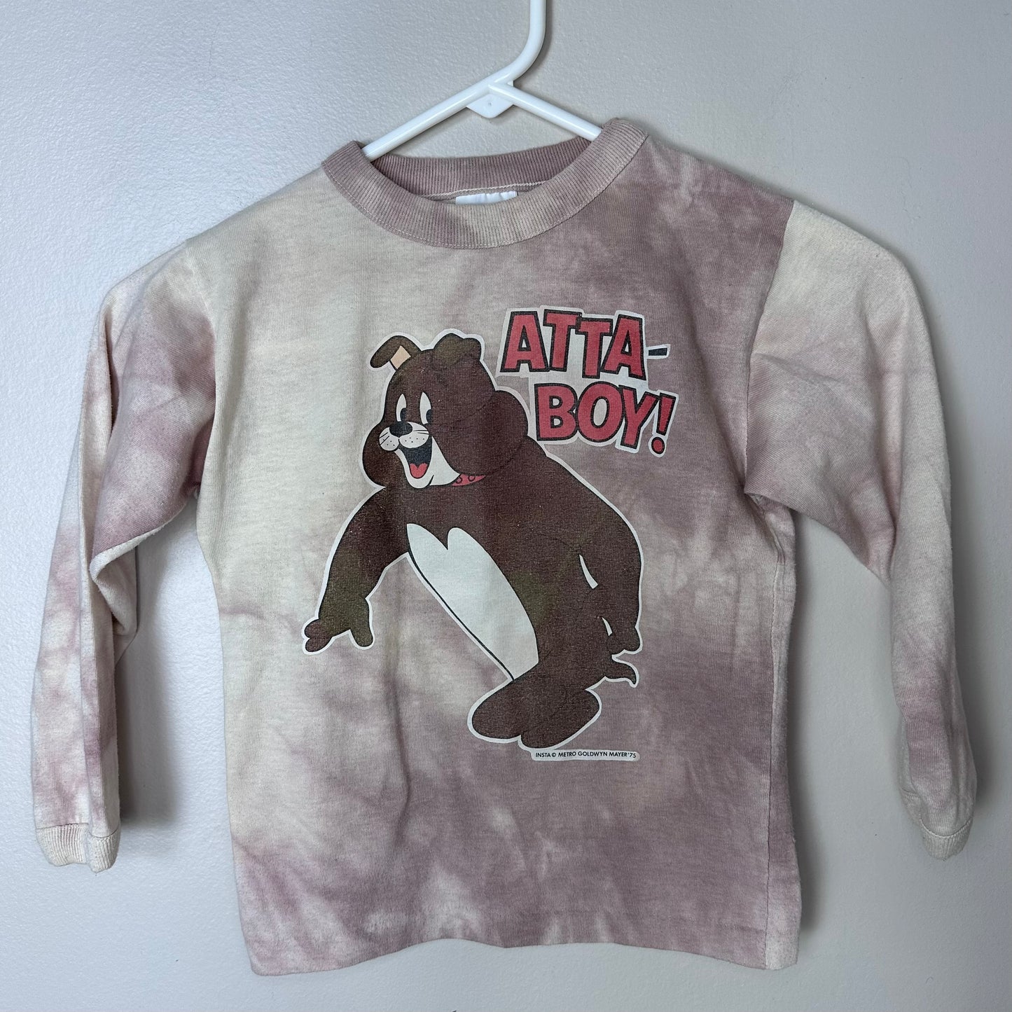 1970s Spike Atta Boy Long Sleeve T-Shirt, Abels Size 5/6, Tom and Jerry, Tie Dye