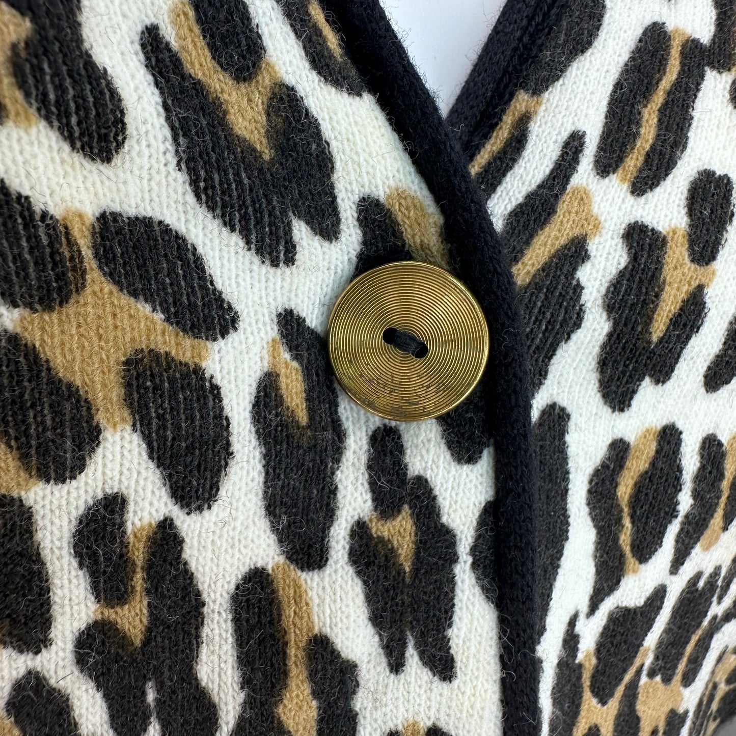 1950s Leopard Print Cardigan Sweater Vest, You’re Prettier in a Whittier, Deadstock with Tag