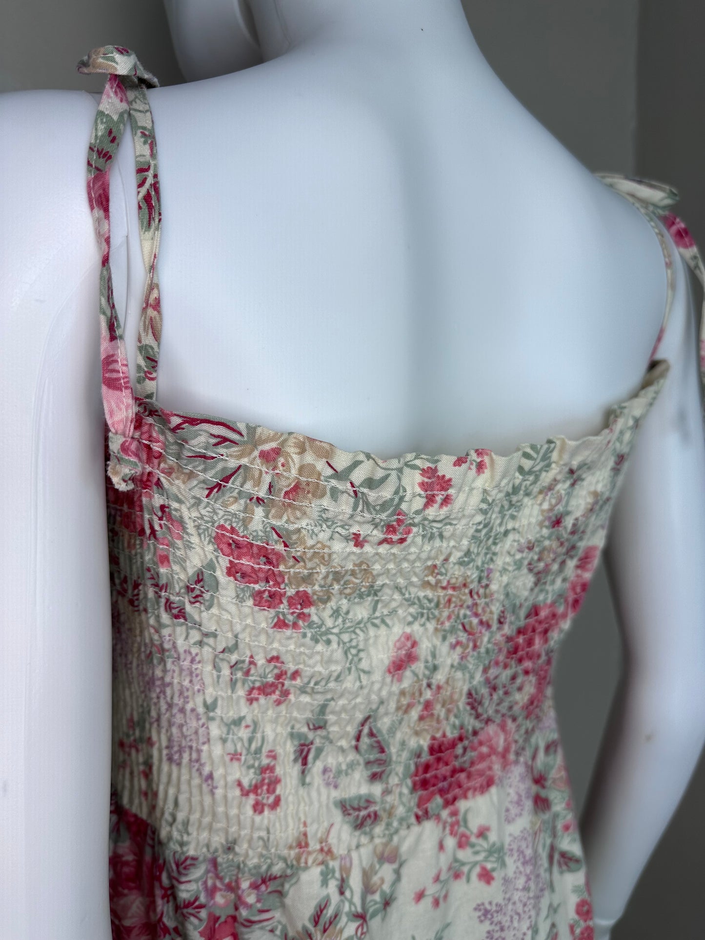 1970s Floral Maxi Dress, Young Edwardian by Arpeja Size Medium