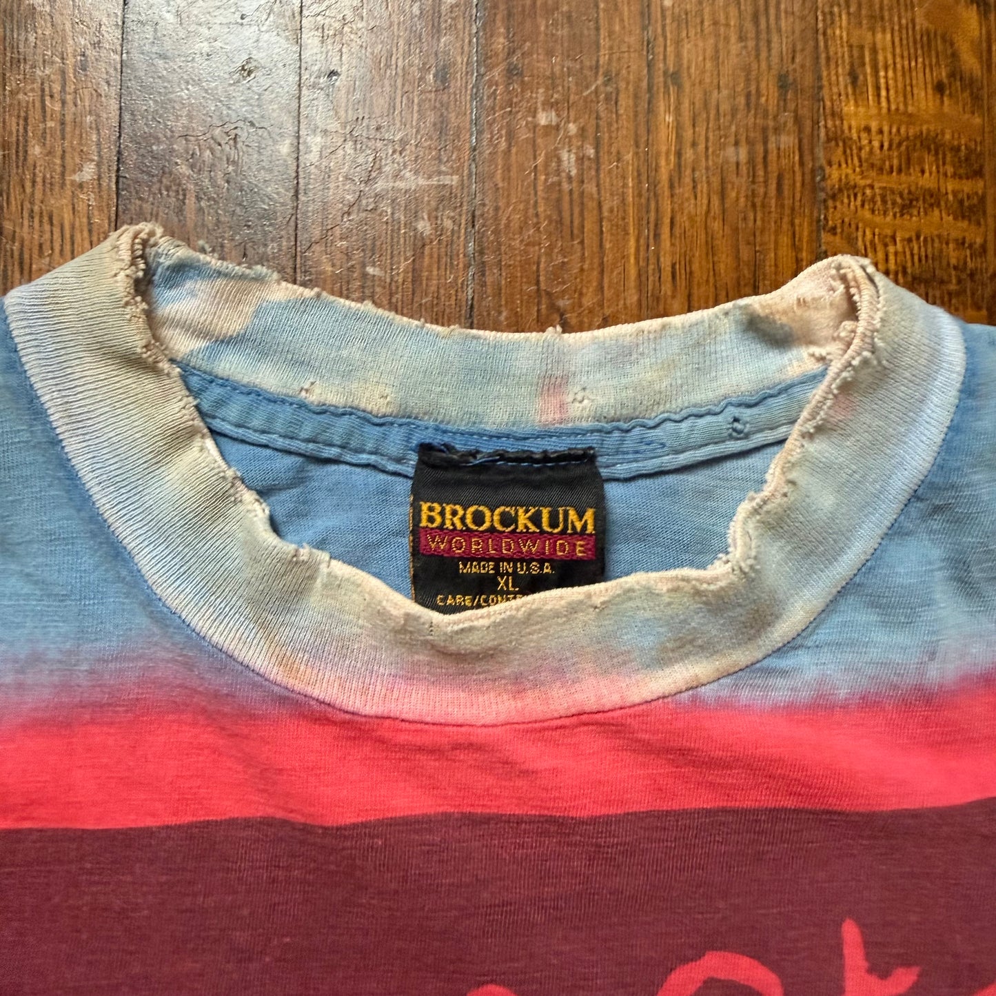 1990s Rolling Stones Voodoo Lounge Concert T-Shirt, Tie Dye, Brockum Worldwide Size XL, Distressed