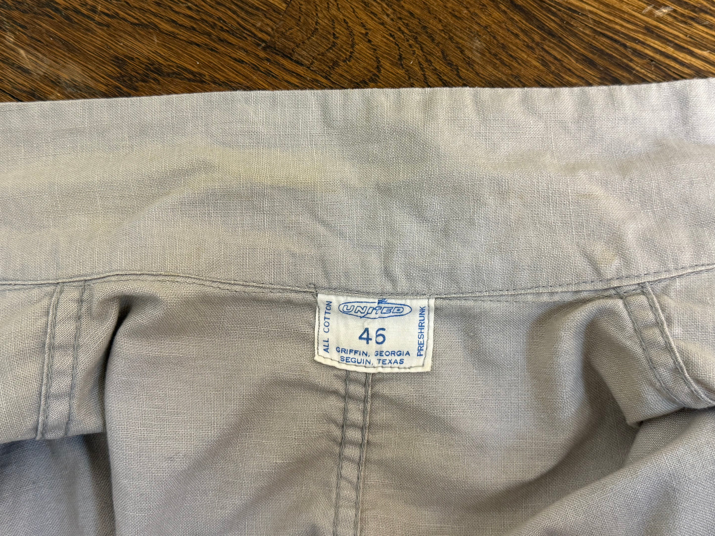 1950s Grey Auto Shop Coat Blazer, Size XL, United Size 46, Gates Chain Stitch Embroidery