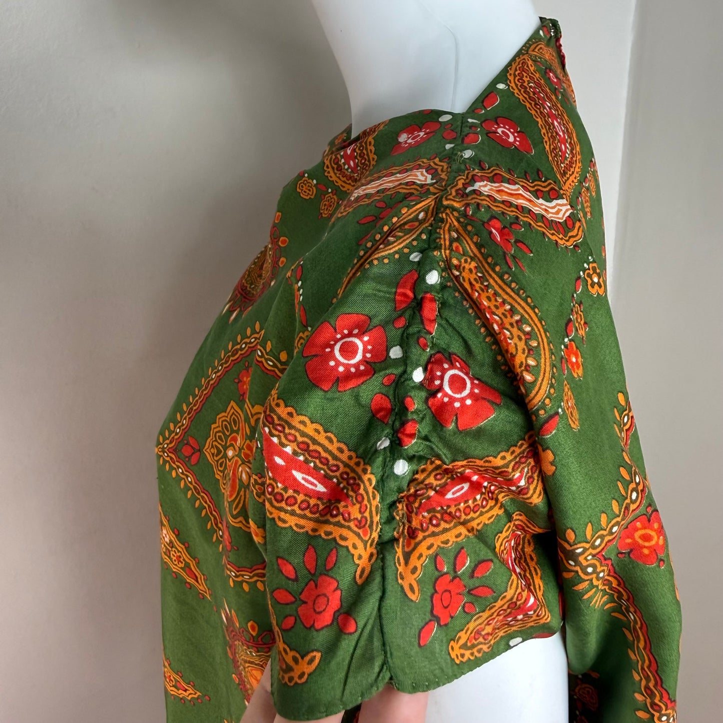 1950s Silk Scarf Blouse, Franklin Simon Size Small