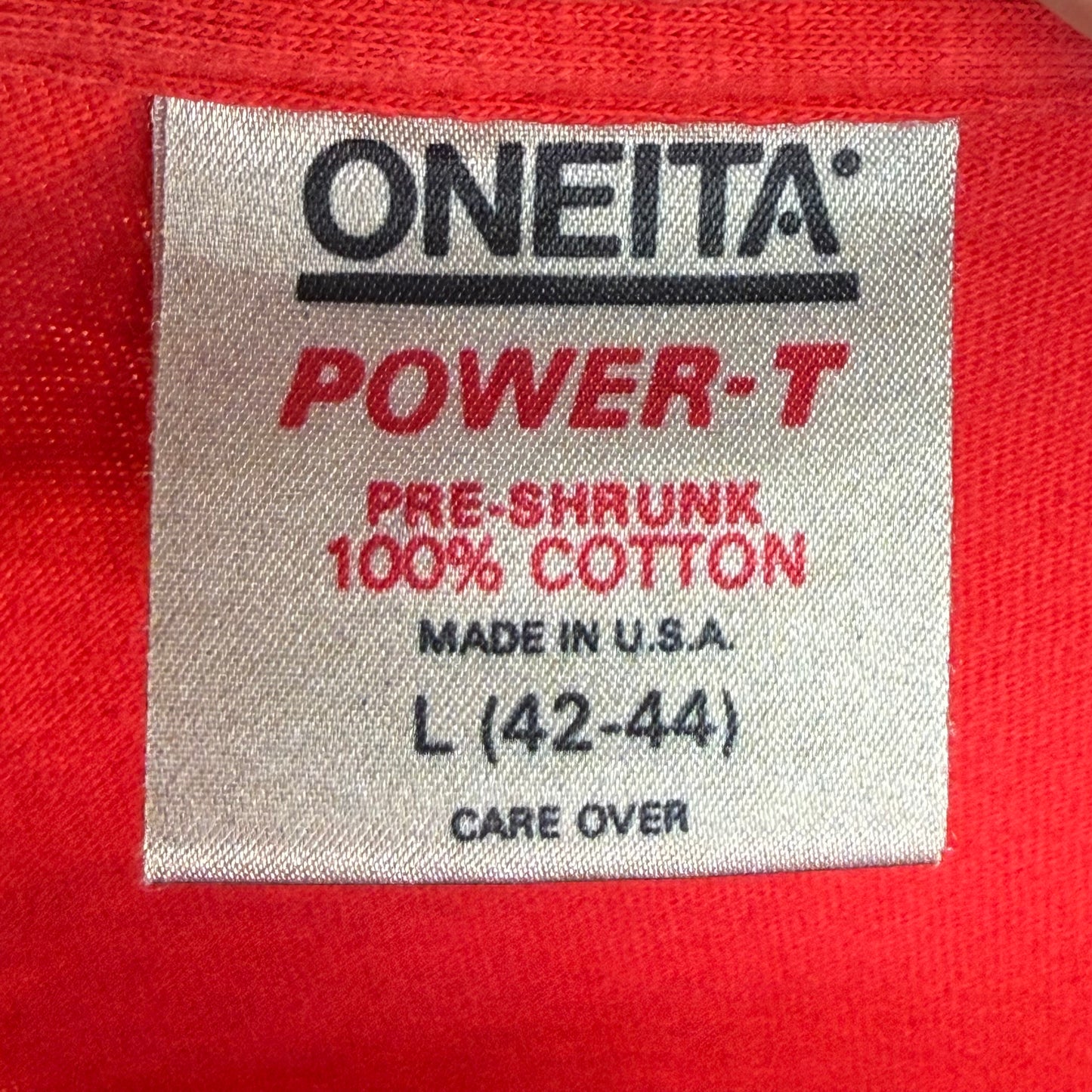 1980s Ski the Summit Red Wrap Around Print T-Shirt, Oneita Power-T Size Medium, Colorado, Hogenson 1985