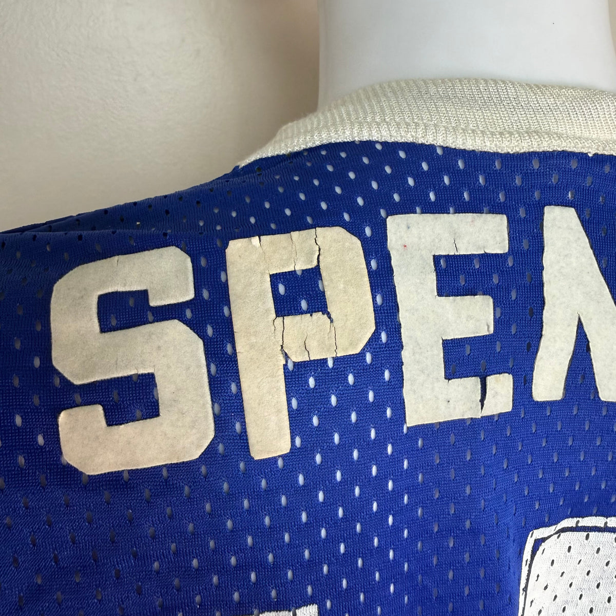 1970s/80s Blue Mesh Jersey T-Shirt, Size Small, Spencer, No 17