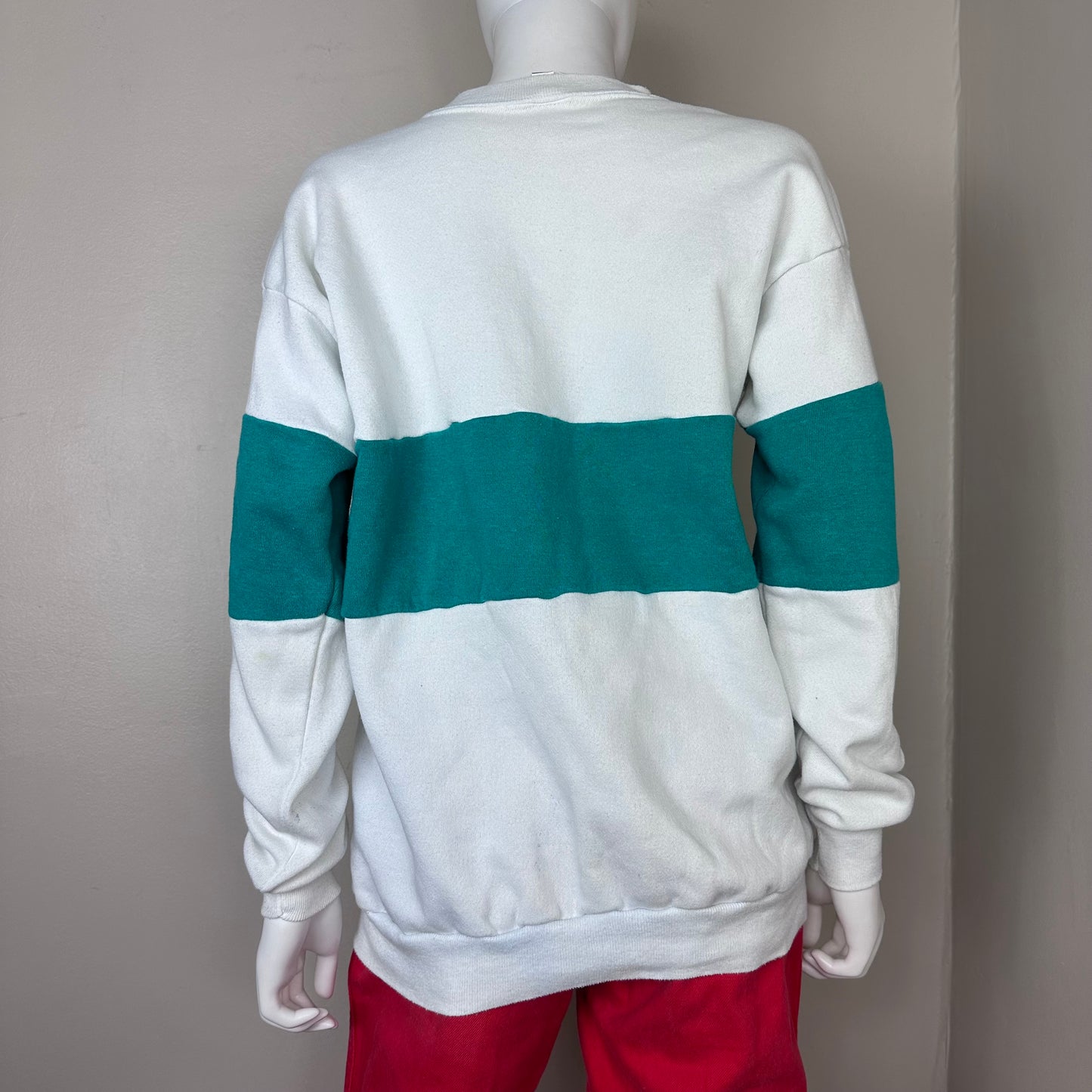 1980s/90s Coca Cola Sweatshirt, White Green & Red, Tultex Size Large