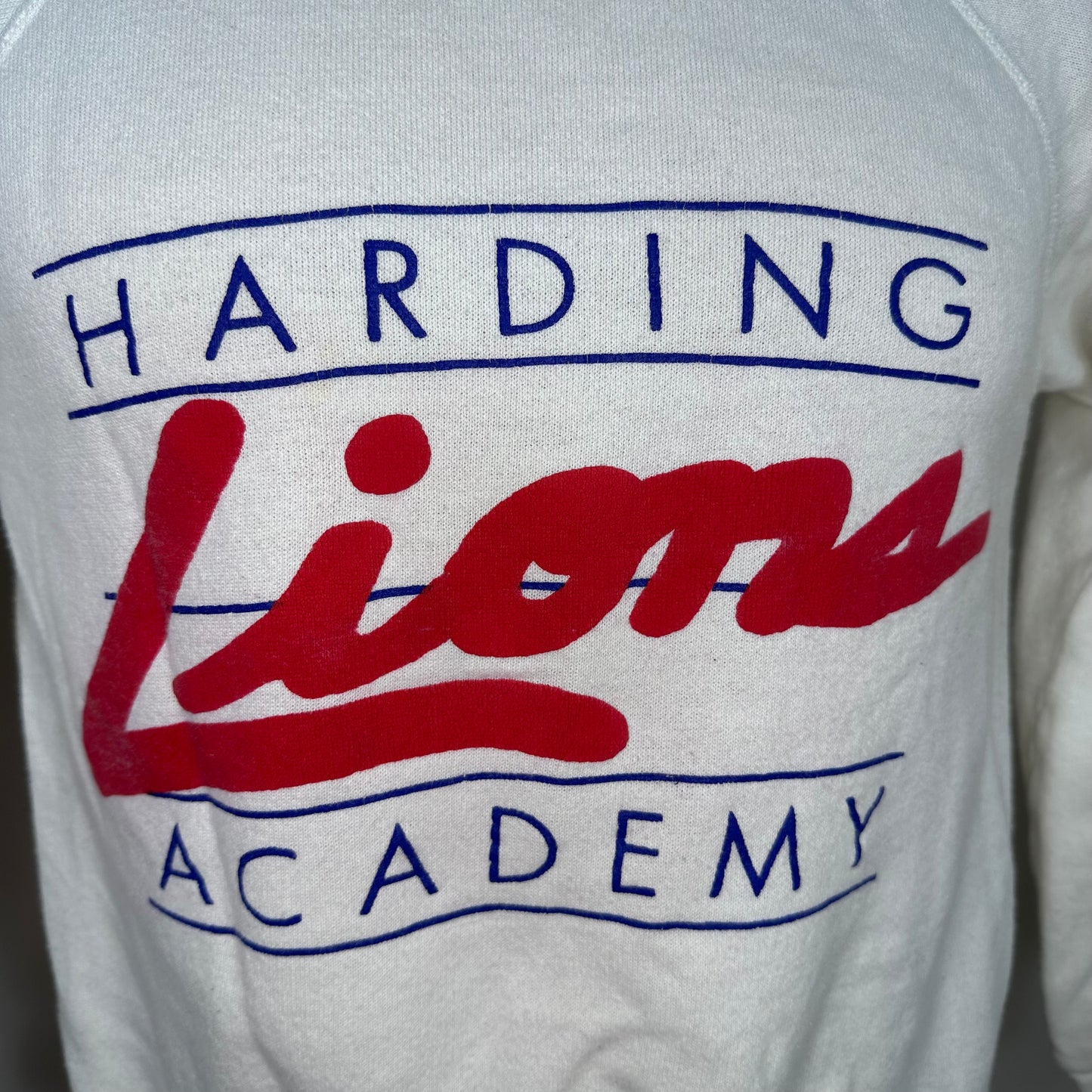 1980s Harding Academy Lions Sweatshirt, Hanes Size Small