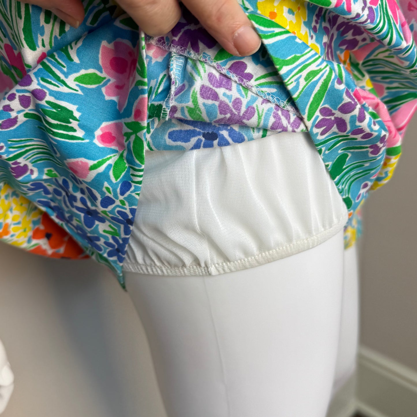 1970s Zip Front Floral Romper, Ceeb Size Large, Swimsuit, Playsuit