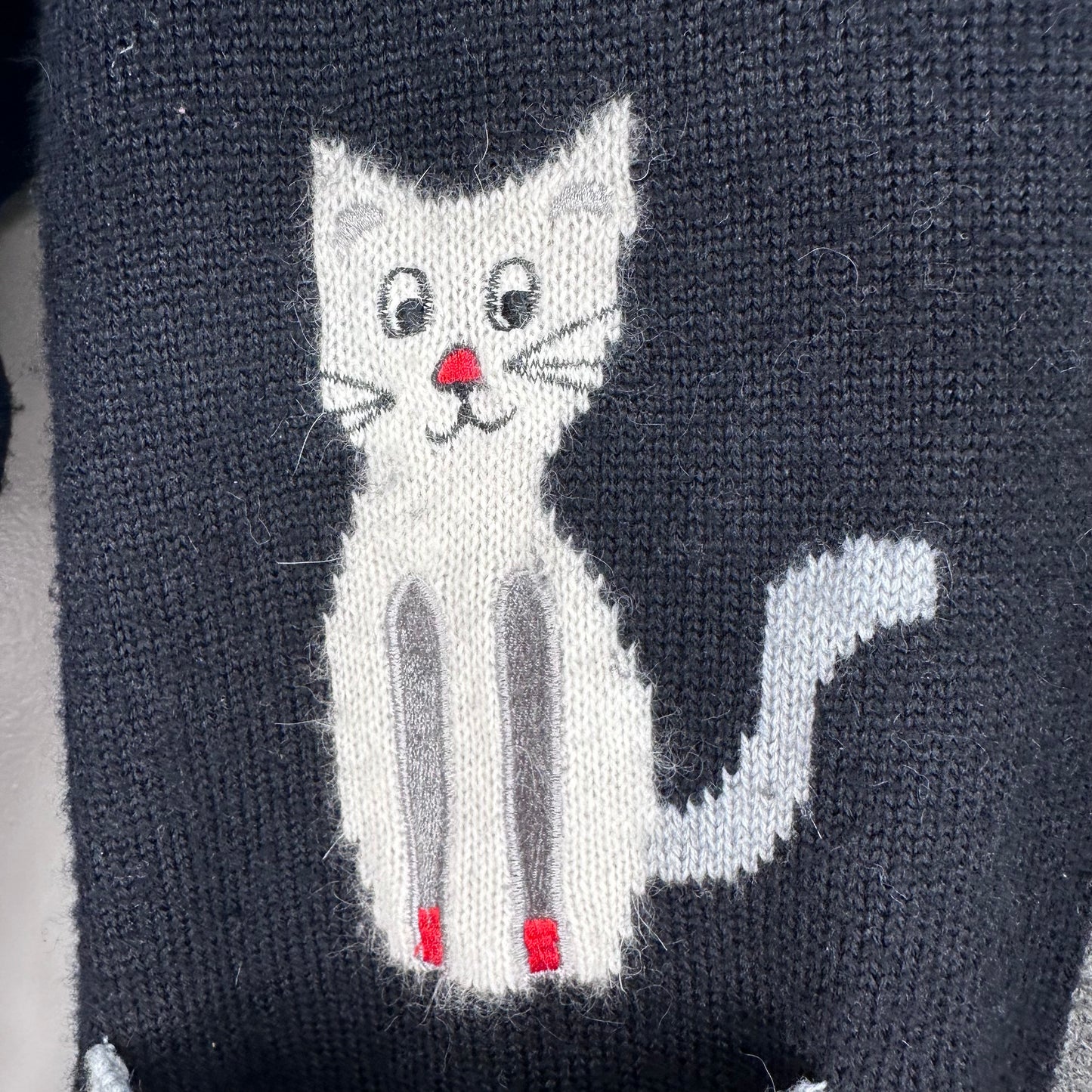 1990s Cat Love Cardigan Sweater, Joye + Fun Size Small-Large