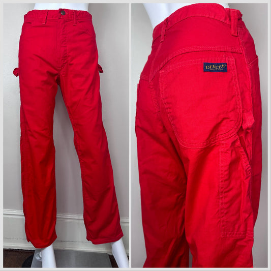 1980s Red Painter Pants, DeeCee Jeans, 27"x30"