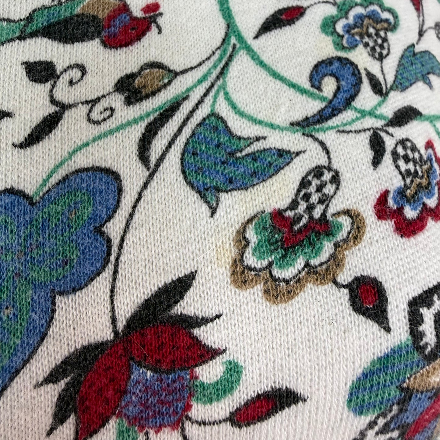 1960s Girls’ Floral Print Sweatshirt, Half Zip, Karinda of California Size 8