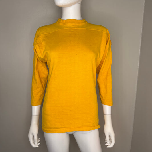 1960s Yellow Cotton Jersey, Russell Athletic Size Small/Youth Large, No 60