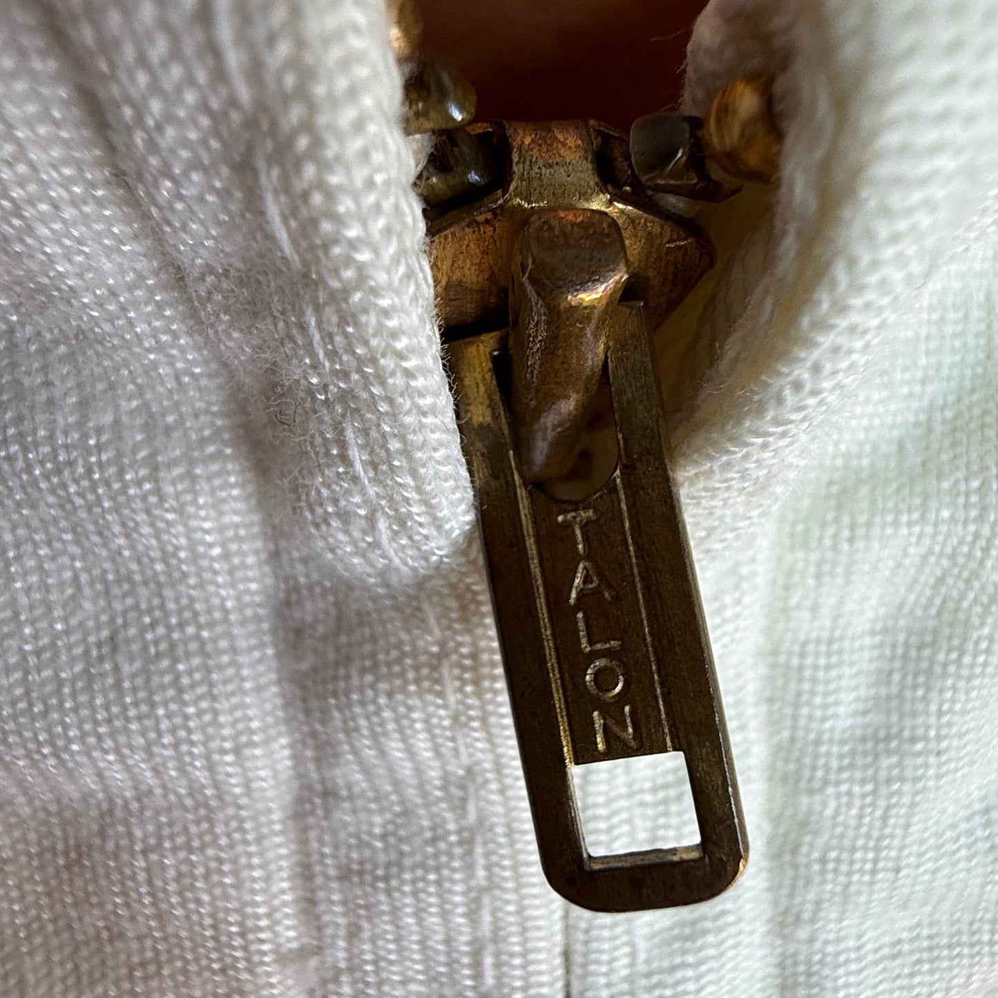 1950s Baseball Jersey, Zip Up Shirt, Russell Southern Co Size Small, Blank White with Blue Trim
