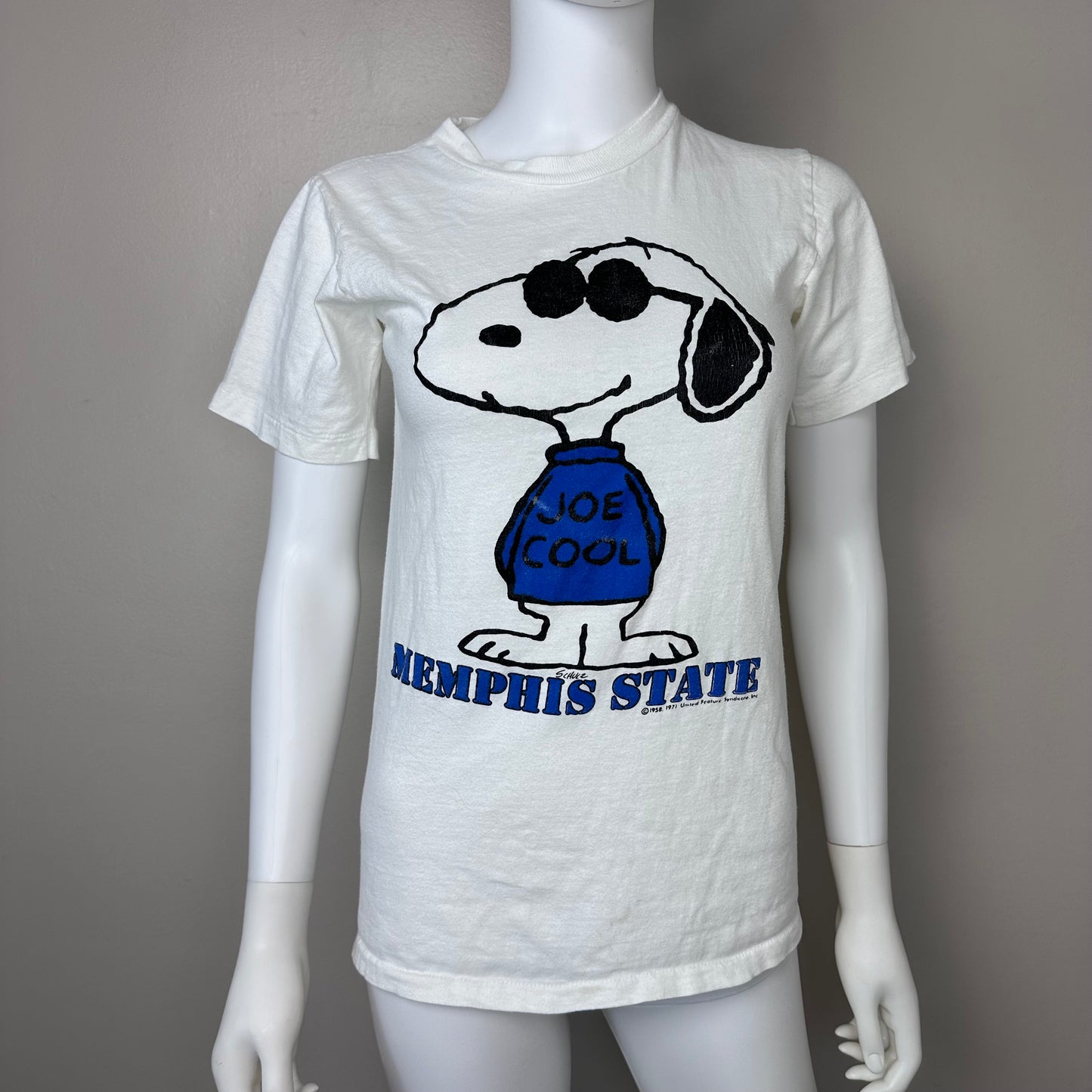 1970s/80s Joe Cool Memphis State University T-Shirt, Artex Size XS, Snoopy