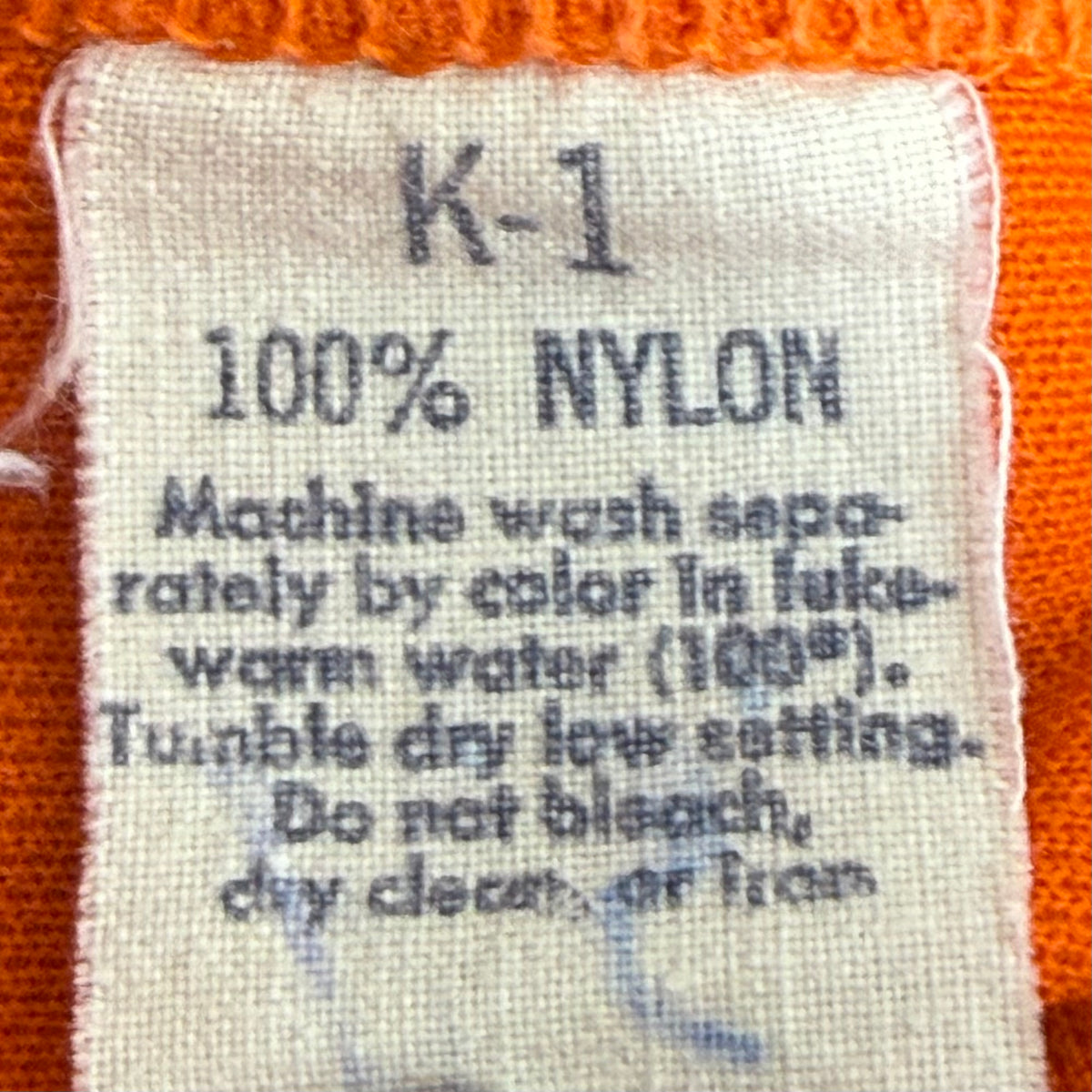 1970s Orange Open Mesh Practice Jersey, K-1 Size Small, No. 12