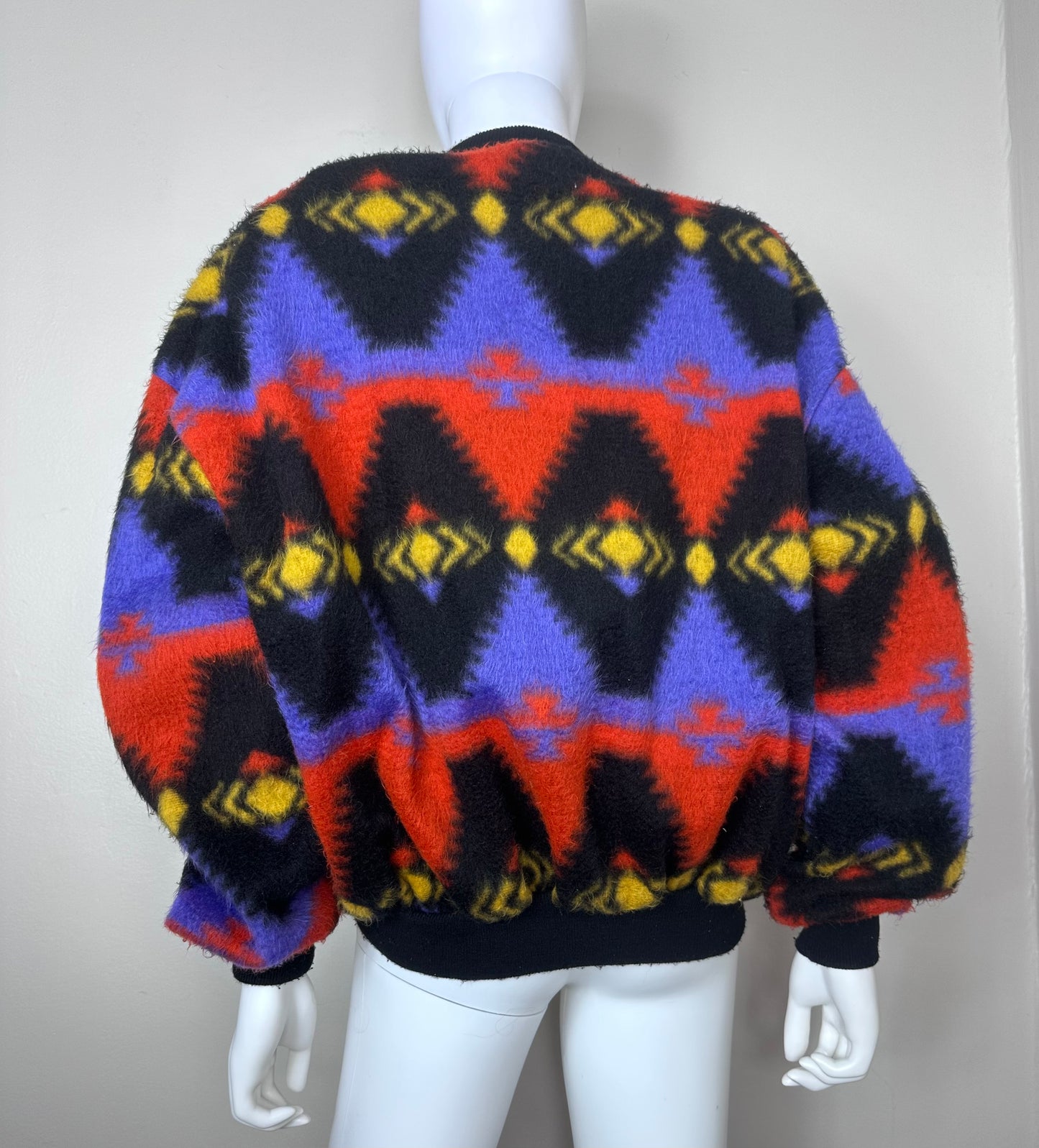 1990s Fuzzy Aztec Jacket, Forever Young Size Large