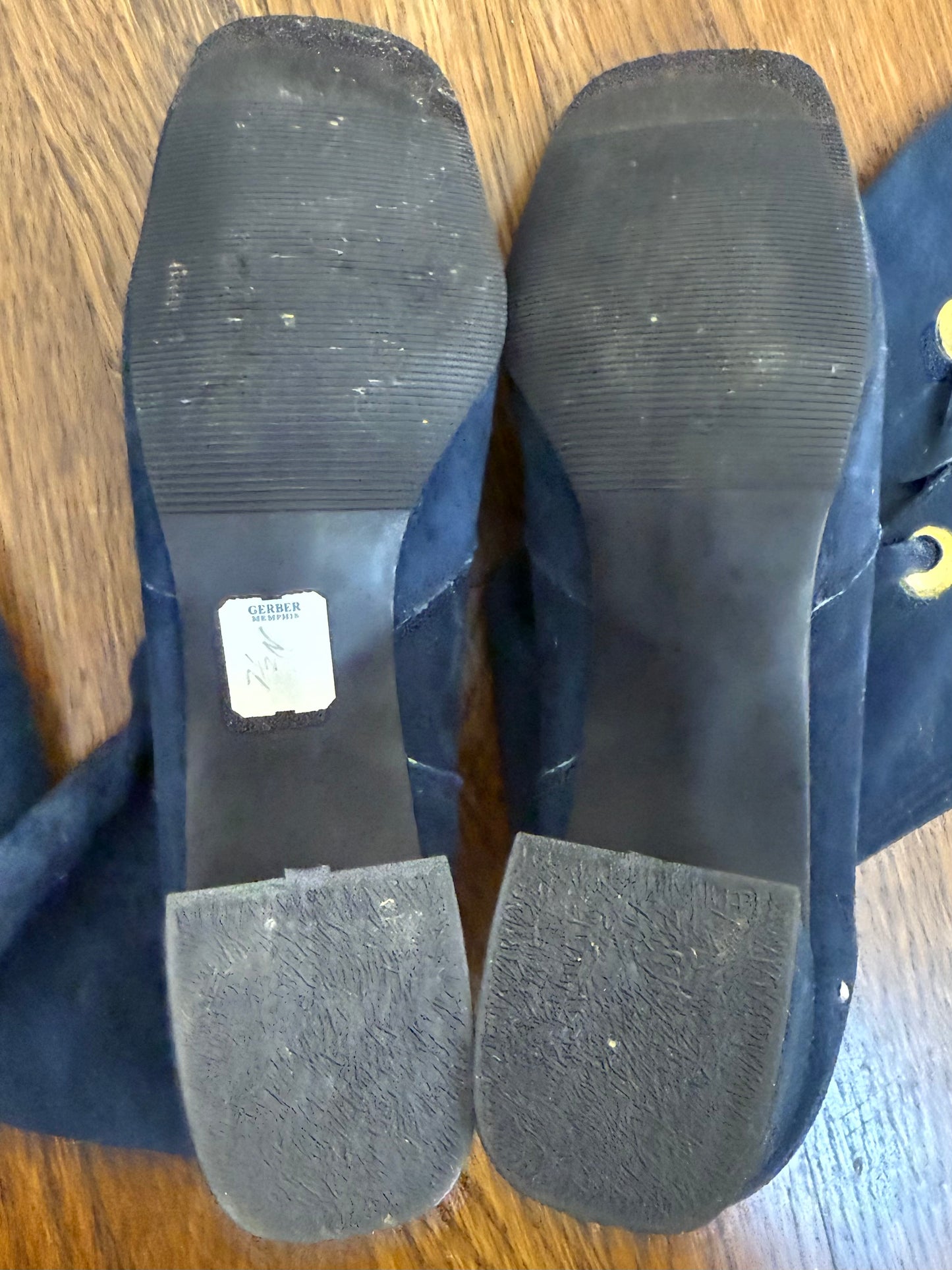 1960s/70s Navy Blue Leather Lace Up Go go Boots, Riviera’s Size 7 1/2 Narrow