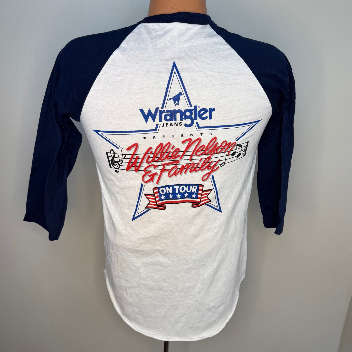 1980s Willie Nelson & Family On Tour T-Shirt, Wrangler Jeans Presents 1984, Size Small
