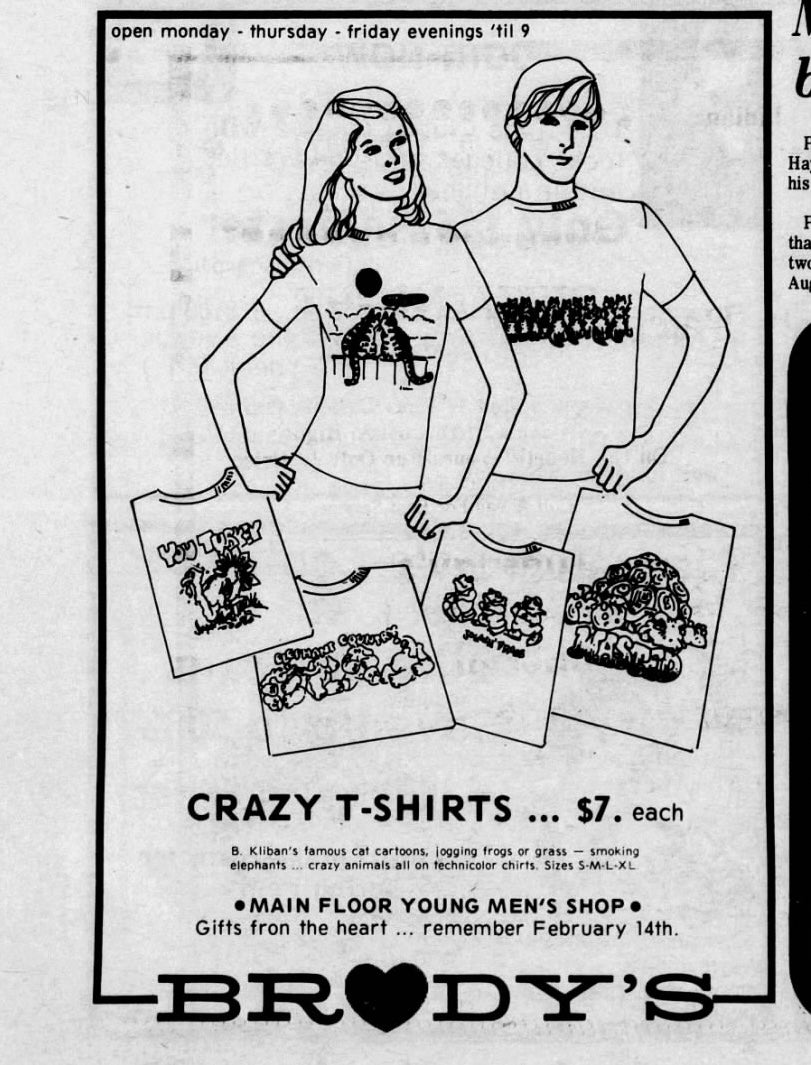 1970s B Kliban Cat T-Shirt, Crazy Shirts Baby Doll Tee Size Medium, If I Had Two Dead Rats I’d Give You One, 1975, French Cut, Femme