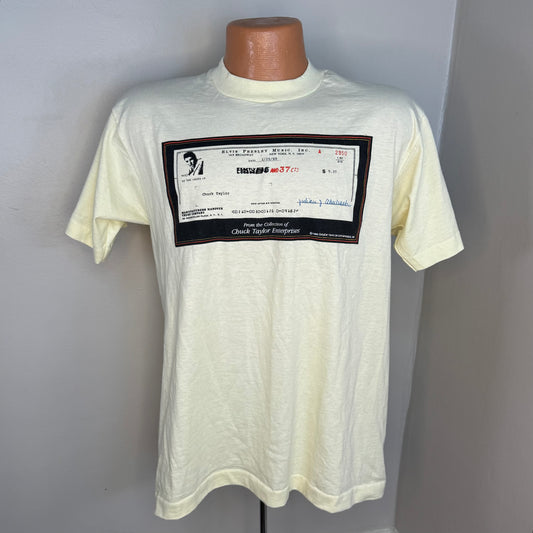 1980s Elvis Presley Music Check T-Shirt, Screen Stars Best Size M/L, Chuck Taylor Enterprises
