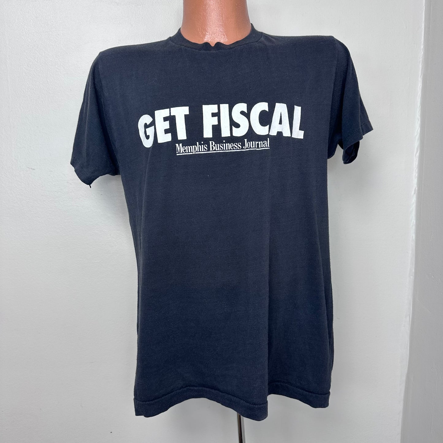 1980s Get Fiscal Memphis Business Journal T-Shirt, Screen Stars Size Medium