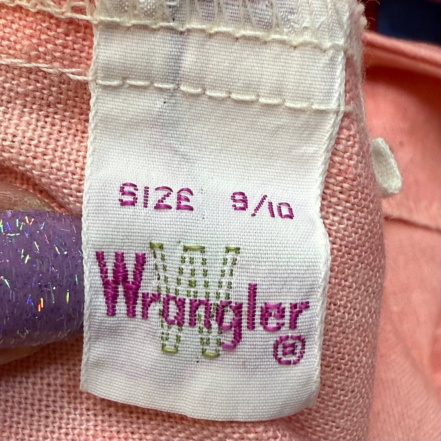 1970s Pastel Salmon Pink Bell Bottom Pants, Wrangler Jeans, 24.5x30, High Rise, Tie Dye