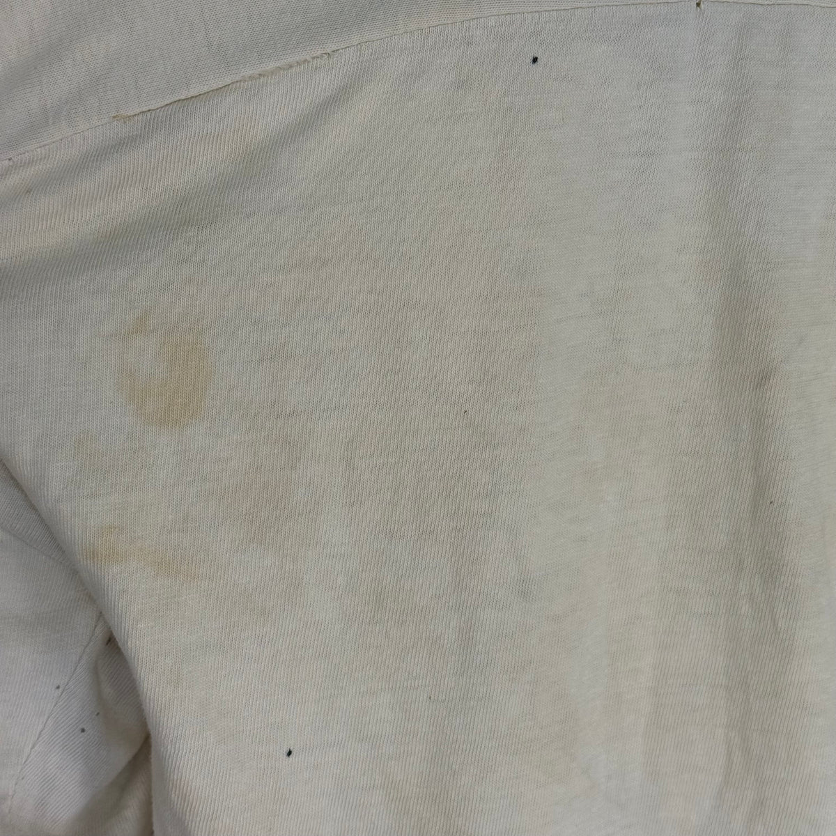 1960s/70s Off White Cotton Jersey T-Shirt, Size Medium, Paint Stains, Distressed