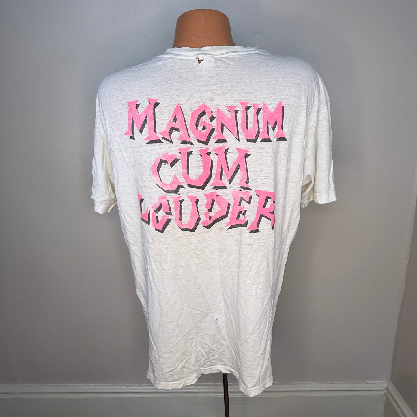 1980s Hoodoo Gurus T-Shirt, Magnum Cum Louder 1989, Distressed, Hanes Size XL