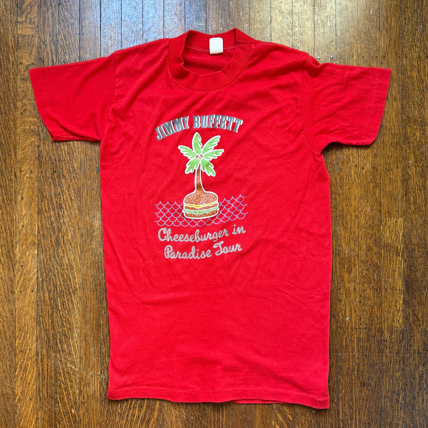 1970s Jimmy Buffett Cheeseburger in Paradise Tour T-Shirt, 1978 Concert Tee, Size Small