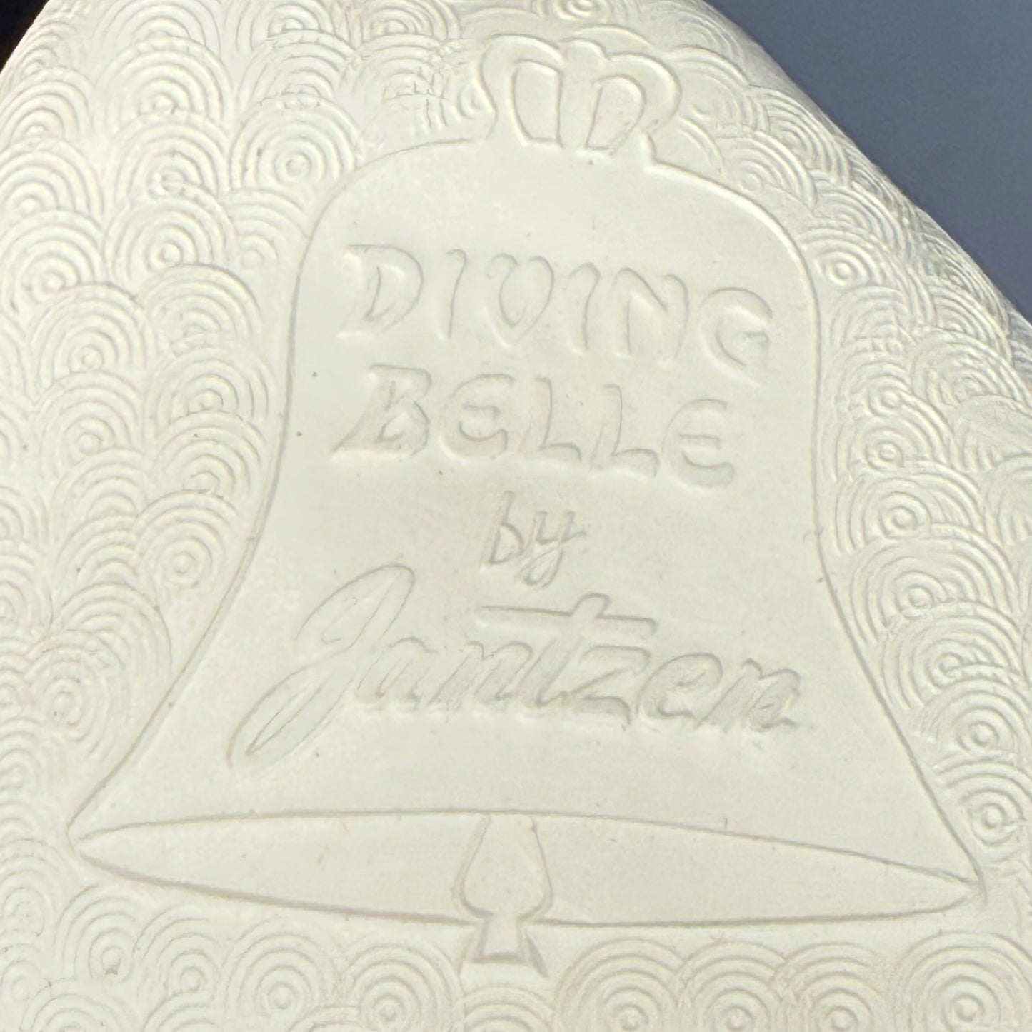 1950s/60s Swim Cap with Chin Strap, Diving Belle by Jantzen, Embossed Diving Girl