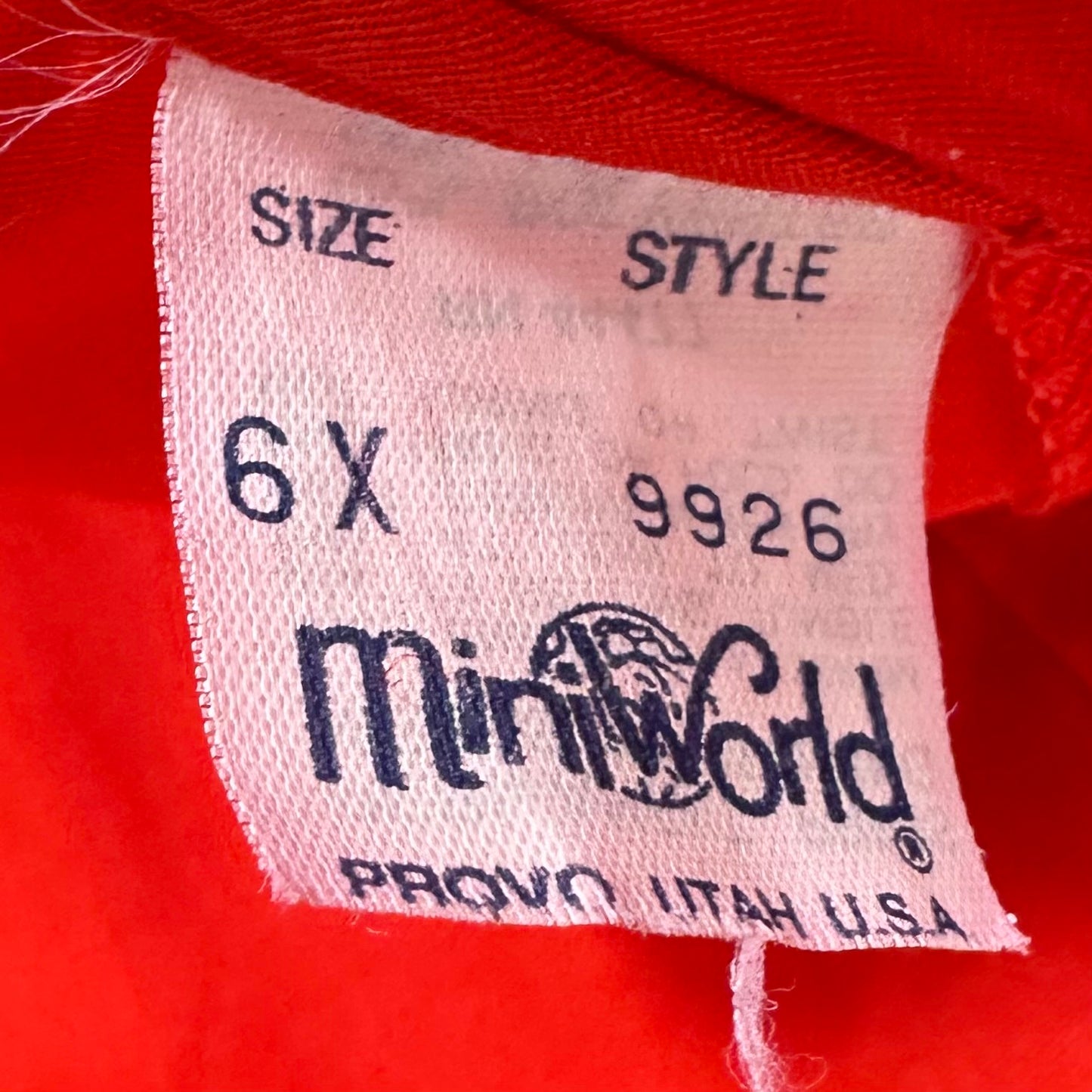 1980s Red Frilly Pinafore Dress, Mini World Size 6X