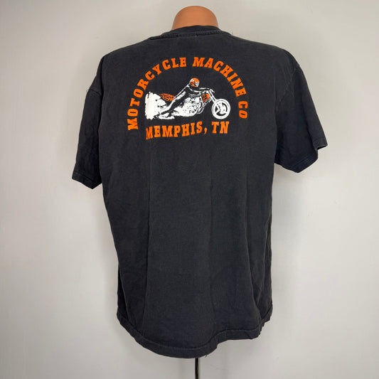 1990s Motorcycle Machine Co Memphis TN T-Shirt, For Big Kids Only No Whiners, Hanes Pocket Tee Size XL