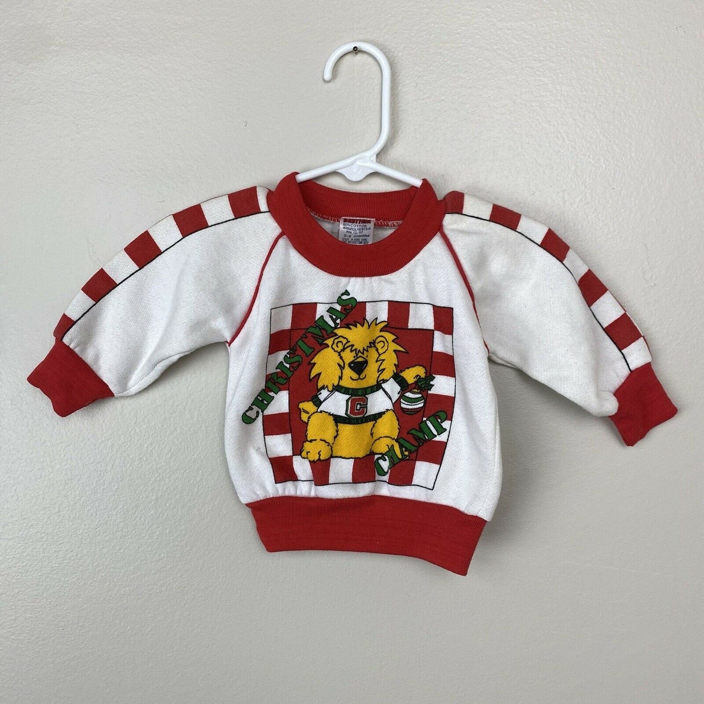 1980s Christmas Champ Sweatshirt, Baby Fair 0-6m, Baby's First Christmas