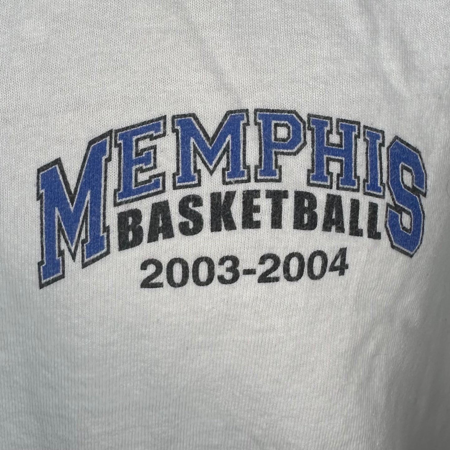 2003-2004 Memphis Basketball Raining 3’s T-Shirt, Hanes Size XL, University of Memphis Tigers