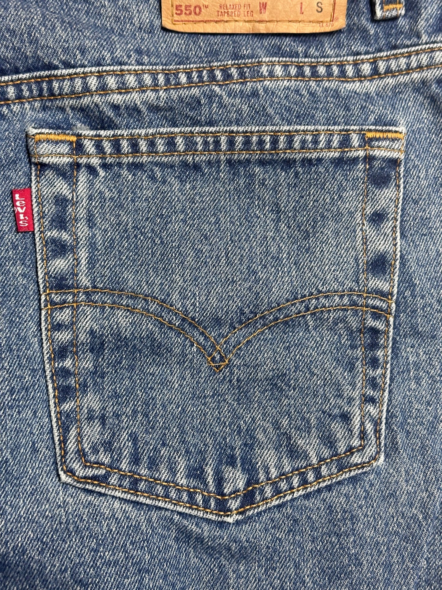 1990s Levi’s 550 Red Tab Jeans, Women’s Size 16, 36"x29", Relaxed Fit, Tapered Leg