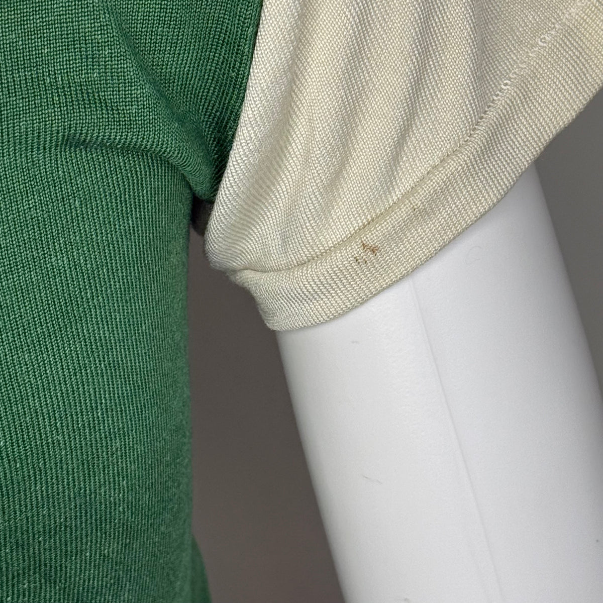 1960s/70s Kids’ Green and White Durene Jersey T-Shirt, Size Youth Medium/Adult XS No 18