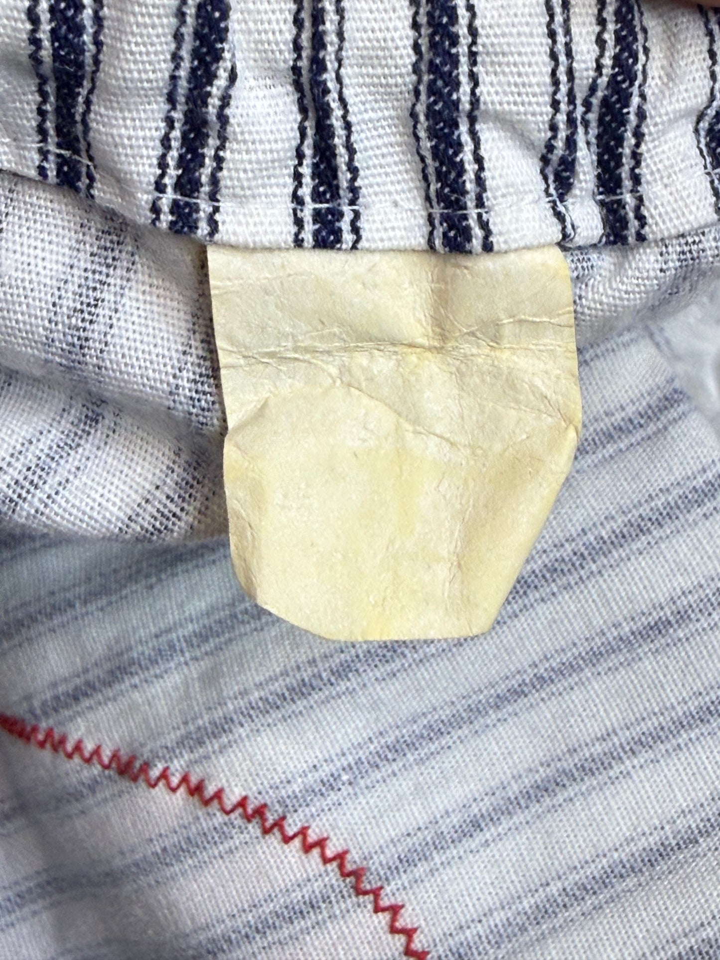 1970s Striped Low Back Overall Shorts with Apple Appliqué, Shortalls, Size X-Small
