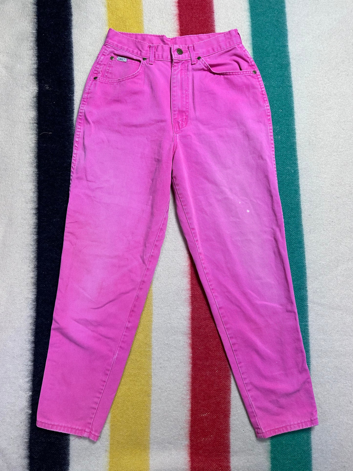 1980s Chic Hot Pink Jeans, Size 8, 28"x28.25"