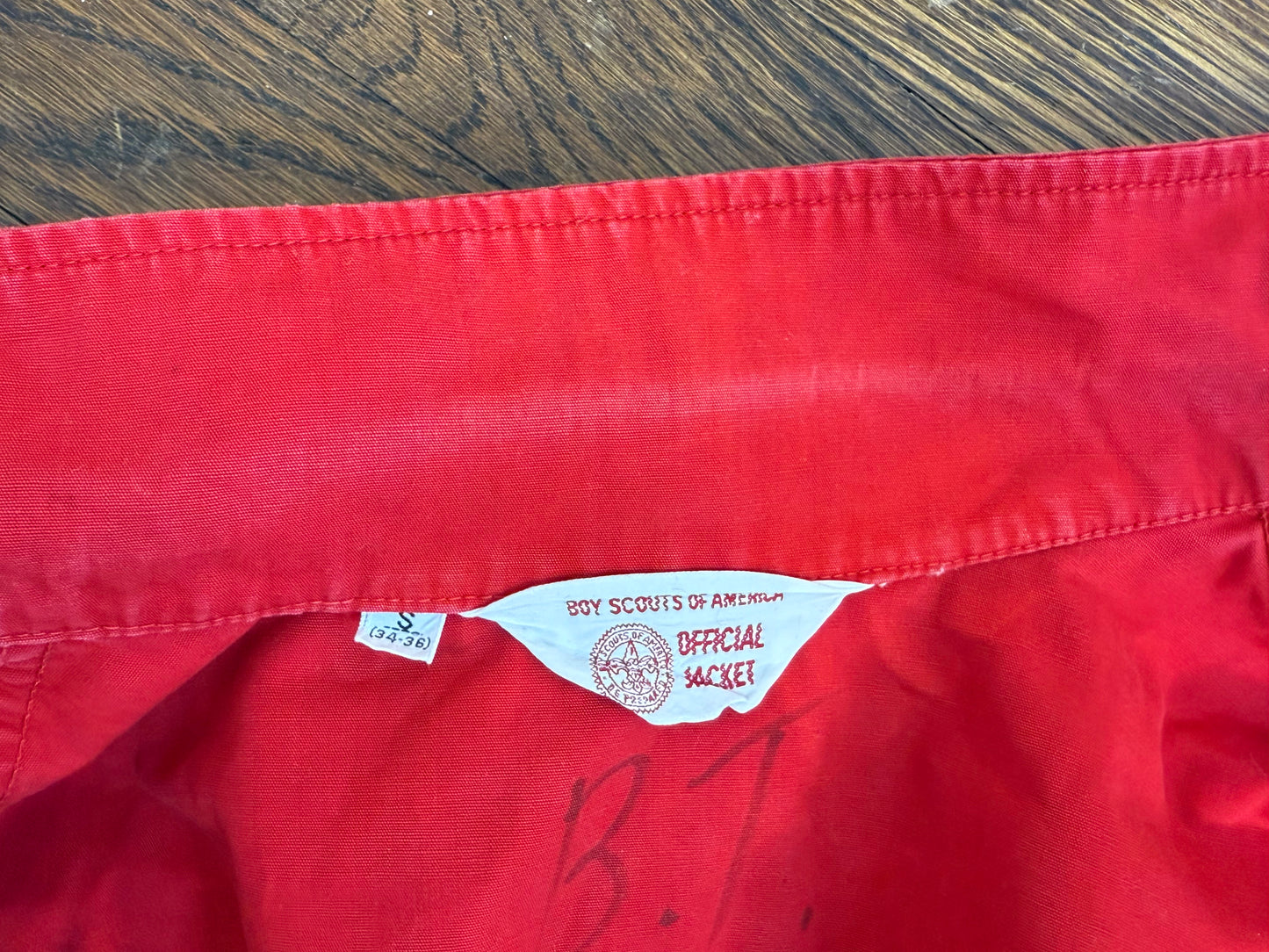 1960s Boy Scouts of America Red Jacket with 60s/70s BSA Camp Patches, Size Small, Order of the Arrow, Distressed