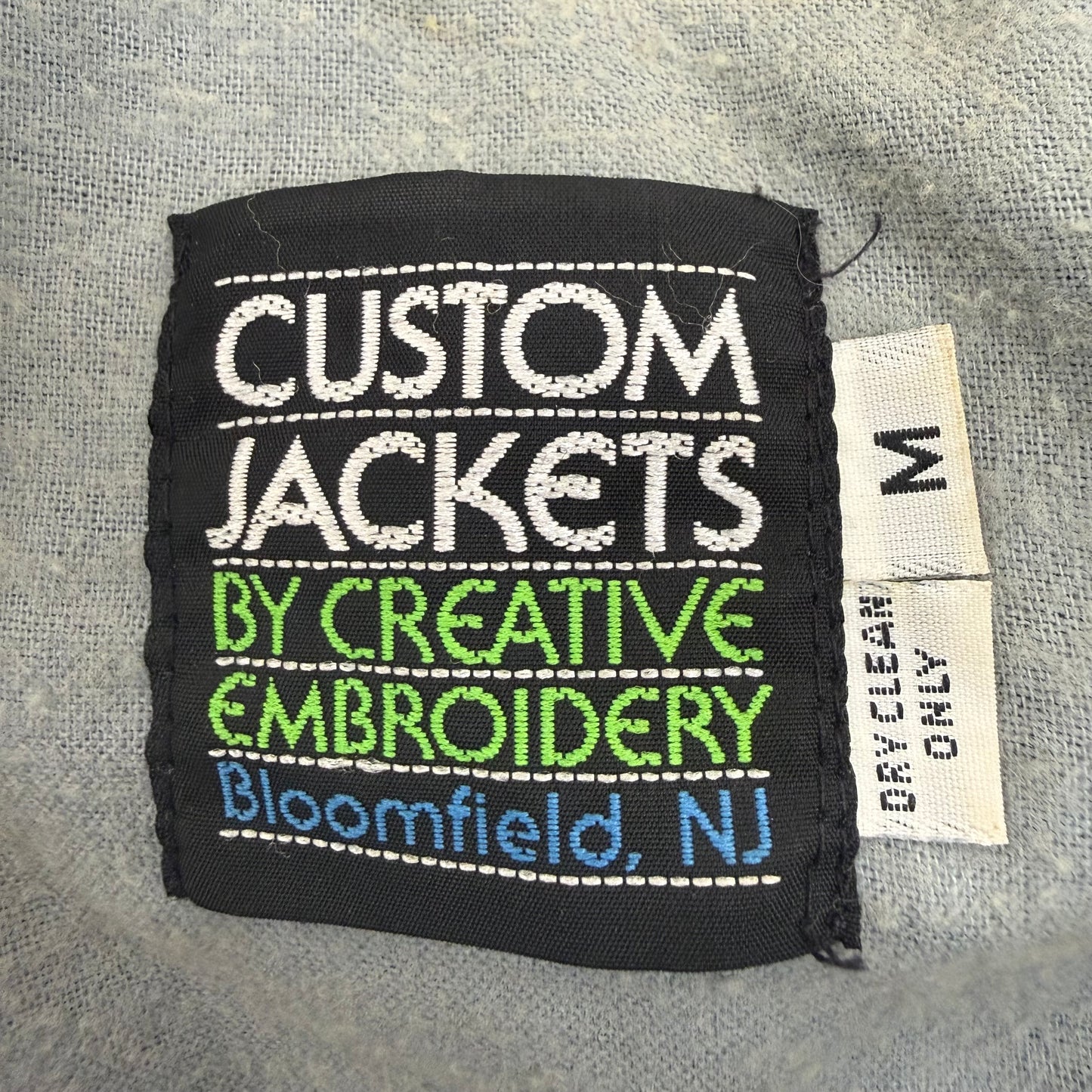 1980s MTV Black Satin Jacket, Custom Jackets by Creative Embroidery Size Medium, Music Television Videos
