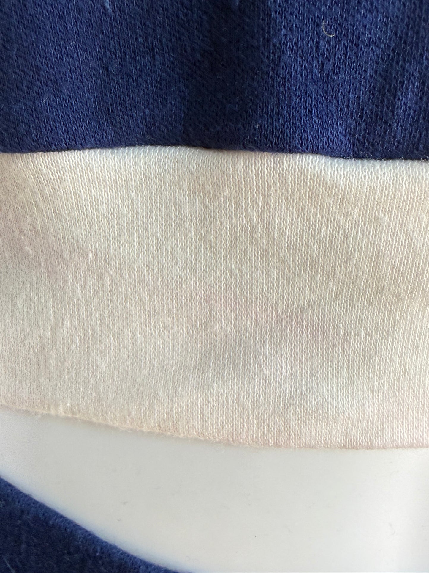 1970s/80s Blue Knit Top and Shorts Set with Red and White Stripes, Size XS-Small, Deadstock