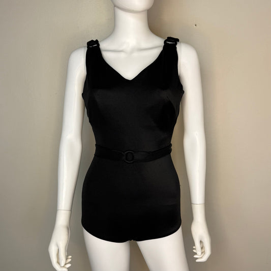 1960s Black Swimsuit, Sirena of California Size XS-Small with D Cup, One Piece