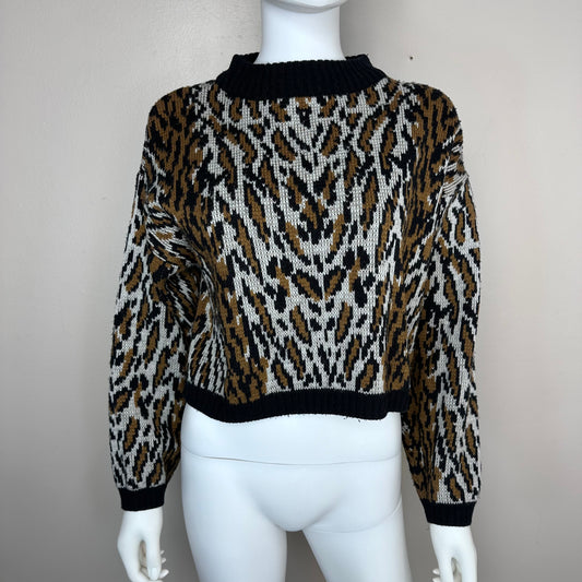 1980s Leopard Print Sweater, Prezzia Size Medium